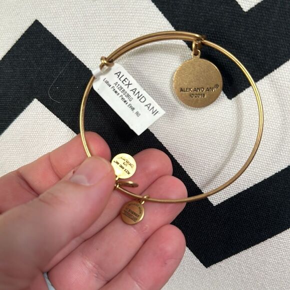 ALEX AND ANI Gold Peace Lotus Bracelet - Picture 2 of 2